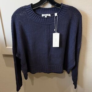Vince navy cropped lightweight sweater. NWT